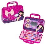 Набор детской декор. косметики Bondibon Eva Moda, BOX 20*5,5*17,8 см; косметичка-сумочка с бантиком, тени для век 7 оттенков (5,4г),помада 2 оттенка (1г), блеск для губ 12 оттенков (9,6г), аппликатор 1шт., кисточка 1шт., 2 резиночка для волос, арт.77026.