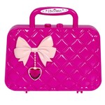 Набор детской декор. косметики Bondibon Eva Moda, BOX 20*5,5*17,8 см; косметичка-сумочка с бантиком, тени для век 7 оттенков (5,4г),помада 2 оттенка (1г), блеск для губ 12 оттенков (9,6г), аппликатор 1шт., кисточка 1шт., 2 резиночка для волос, арт.77026.