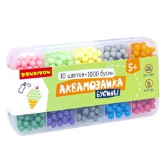 Набор для творчества  BONDIBON. Аквамозаика бусины 2 (10 цветов, 1000 бусин)