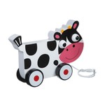 Игр. дерев., каталка с веревочкой Коровка, Bondibon, BOX 17х6х14,2 см., арт. TKB109
