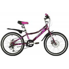Велосипед NOVATRACK 20" ALICE пурпурный,  стальная рама, 6 скор., Shimano TY21/Microshift TS38, диск