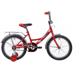 Велосипед NOVATRACK 18" URBAN красный, защита А-тип, тормоз нож., крылья и багажник хром.