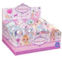 Пупс в мех. костюмчике с ушками, с соской,  в шарике, Kaibibi baby, D/B 24 шт., ВОХ 45х23х34 см, арт. BLD196.