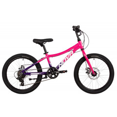 Велосипед NOVATRACK 20" KATRINA, алюм.рама, зелёный-фиолетовый, 6-скор, TY21/TS38, диск.тор.STG