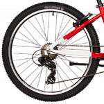 Велосипед NOVATRACK 24" EXTREME алюм. рама 13", красный-белый, 7 скор.,  TY300/EF41/TZ500-7, V-brake