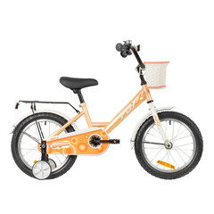 Велосипед FOXX 18" SIMPLE персиковый, сталь, тормоз нож, крылья, багажник,  защ.цепи, передняя корзи