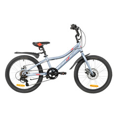 Велосипед FOXX 20" DIFFER серый,  стальная рама, 6 скор., Microshift MS21/Microshift TS38, дисковый