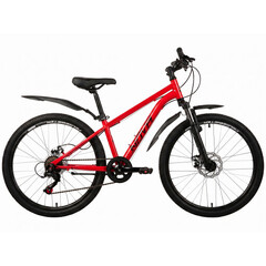 Велосипед NOVATRACK 24" BATTLER сталь 12'', красный, 6 скор.TZ500/TS-38/SG-6S, диск.торм STG