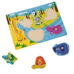 Игр. дерев., рамка-вкладыш Дикие животные, Bondibon, D/B 29,5х21х0,7 см., арт. TKB273