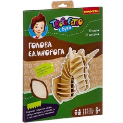 Набор для творчества BONDIBON, деревян. 3D пазл, ГОЛОВА ЕДИНОРОГА, 24 дет., разм.в соб.виде 21х9х21 см.