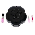 Набор детской декор. косметики Bondibon Eva Moda, CRD 38х19х1,5 см; косметичка-цветок с листом 3х-уровневая, раздвижная с зеркальцем: блеск для губ 9 оттенков (4г), 1 аппликатор,1 кисточка, 1 кисточка-растушевка, тени для век 6 оттенков (4,2г); арт.70566B