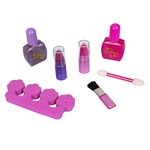 Набор детской декор. косметики Bondibon Eva Moda, BOX 30х29,5х6 см; лак для ногтей 2 оттенка (15,6г),1 разделитель для пальцев, косметичка-кругл.шкатулка, 2х-уровневая, раздвижная, с зеркальцем: тени для век 10 оттенков (5г), тени 3 оттенка (3г), блеск дл