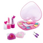 Набор детской декор.косметики Bondibon Eva Moda, BOX 29*18*3 см; помада 2 оттенка (2,4г), 2 кисточки, 2 сердца-футляра с блеском для губ 4 оттенка (3,2г); косметичка-сердце с тенями для век 11 оттенков (7,7г) с зеркальцем; арт.20265E2.