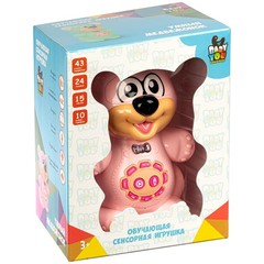 Умный медвежонок BABY YOU Bondibon , свет.,музык.,обучающие функций, сенсор. кнопки, цвет розовый,арт.7499.