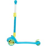 Самокат детский BONDIBON KIDS, складной механизм на руле, широкие свет.колеса PU пер.120*40+задн.75*24, синий
