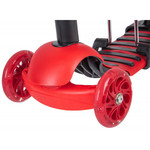 Самокат Novatrack Disco-kids Saddle PRO для детей, трансформер, свет.колеса PU 120*90мм, красный