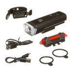 Комплект фонарей STG перед. FL1559 (350 люм. бел. Usb 2000 mAH. С датчиком света ) зад.  TL5411 ( 5